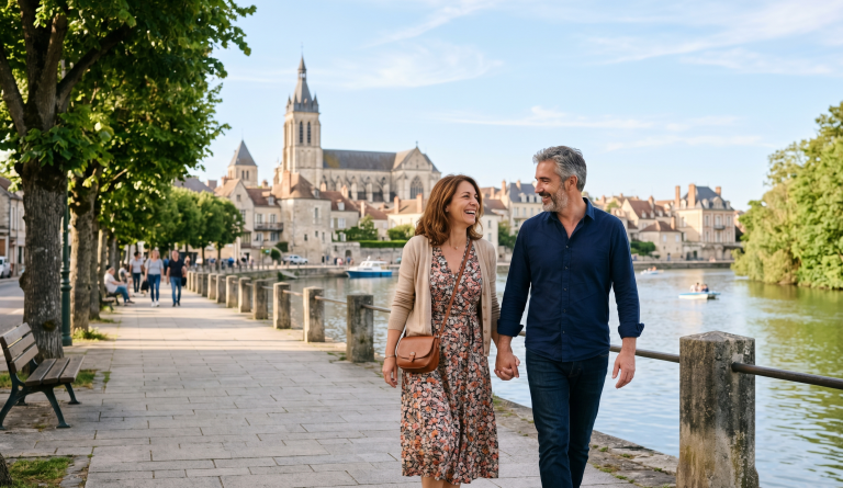 Couple main dans la main au bord de l’eau, agence matrimoniale à Strasbourg